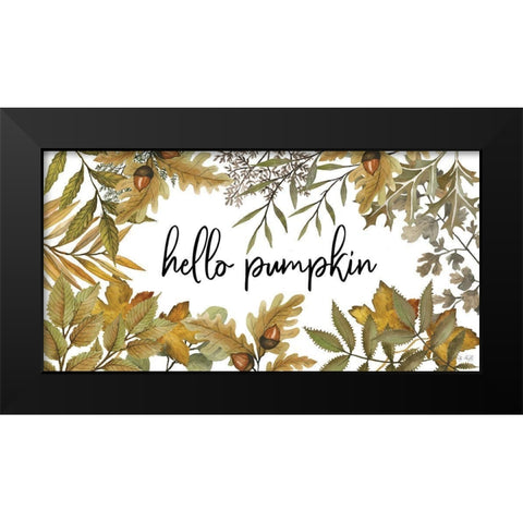 Hello Pumpkin Black Modern Wood Framed Art Print by Jacobs, Cindy