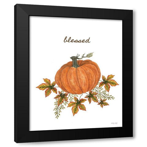 Blessed Pumpkin Black Modern Wood Framed Art Print by Jacobs, Cindy