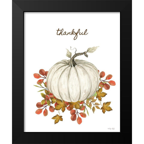 Thankful Pumpkin Black Modern Wood Framed Art Print by Jacobs, Cindy