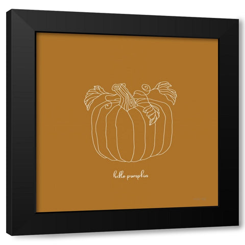 Hello Pumpkin Black Modern Wood Framed Art Print with Double Matting by Jacobs, Cindy