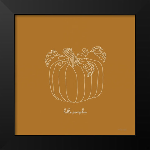 Hello Pumpkin Black Modern Wood Framed Art Print by Jacobs, Cindy