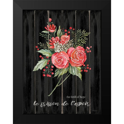 Thrill of Hope Floral Black Modern Wood Framed Art Print by Jacobs, Cindy