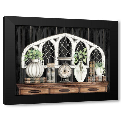 Books and Vintage Scale Black Modern Wood Framed Art Print with Double Matting by Jacobs, Cindy