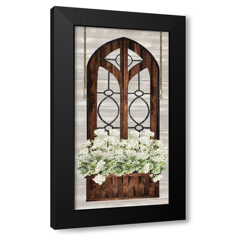 Floral Arch Black Modern Wood Framed Art Print by Jacobs, Cindy