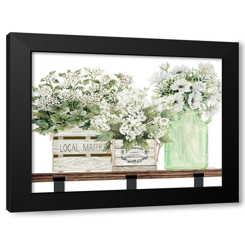 Almond Milk Flowers Black Modern Wood Framed Art Print by Jacobs, Cindy