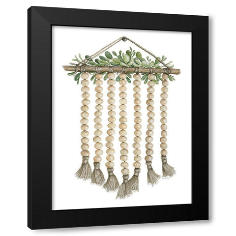 Beaded Wall Hanging Black Modern Wood Framed Art Print by Jacobs, Cindy