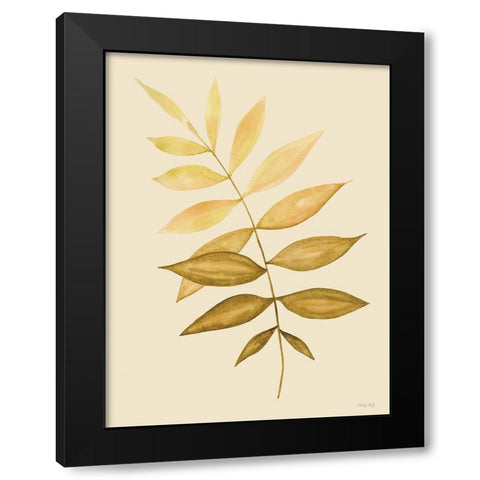 Golden Fern Black Modern Wood Framed Art Print by Jacobs, Cindy