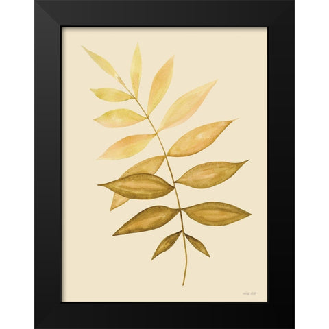 Golden Fern Black Modern Wood Framed Art Print by Jacobs, Cindy