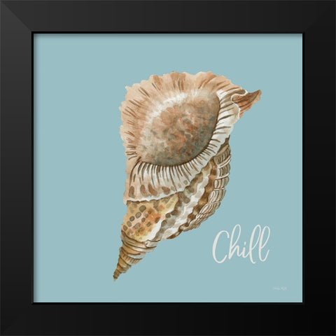 Chill Seashell Black Modern Wood Framed Art Print by Jacobs, Cindy