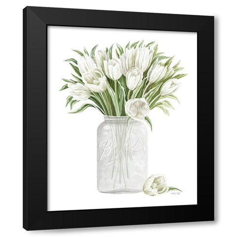 Tulips in Spring Black Modern Wood Framed Art Print with Double Matting by Jacobs, Cindy