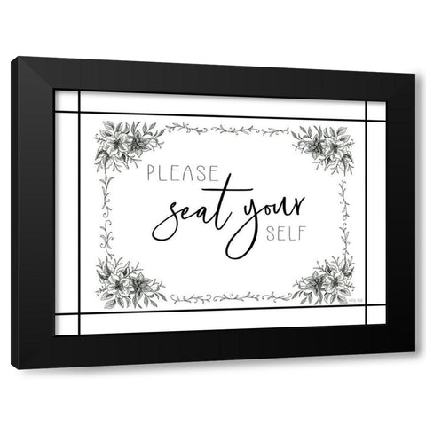 Please Seat Yourself Black Modern Wood Framed Art Print by Jacobs, Cindy