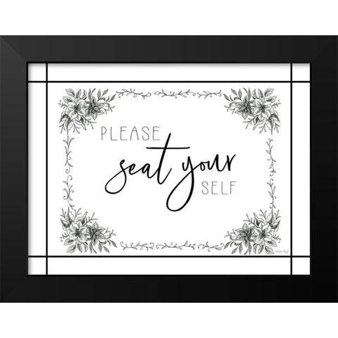 Please Seat Yourself Black Modern Wood Framed Art Print by Jacobs, Cindy