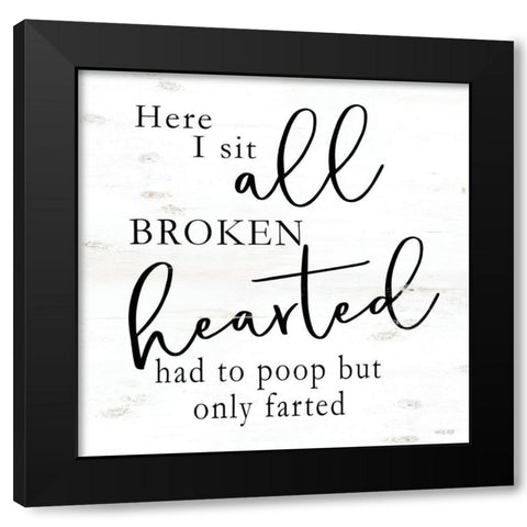 Here I Sit Black Modern Wood Framed Art Print with Double Matting by Jacobs, Cindy