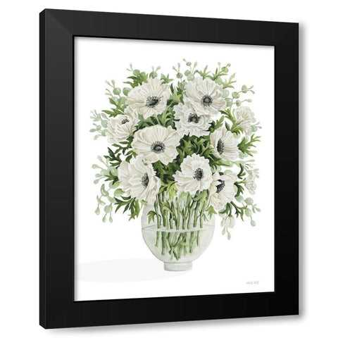 Poppies on White Black Modern Wood Framed Art Print with Double Matting by Jacobs, Cindy
