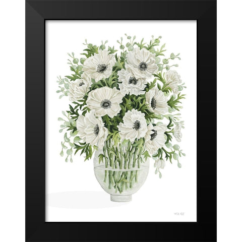 Poppies on White Black Modern Wood Framed Art Print by Jacobs, Cindy