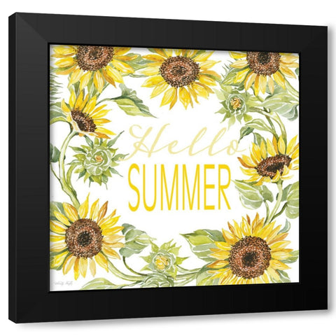 Hello Summer Black Modern Wood Framed Art Print with Double Matting by Jacobs, Cindy