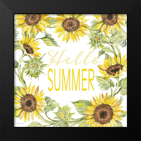 Hello Summer Black Modern Wood Framed Art Print by Jacobs, Cindy