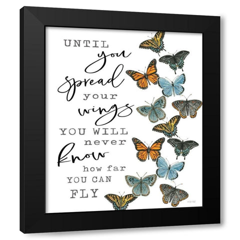 Spread your Wings Black Modern Wood Framed Art Print by Jacobs, Cindy