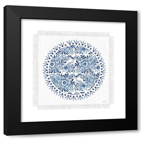 Chinoiserie Circle I Black Modern Wood Framed Art Print with Double Matting by Jacobs, Cindy