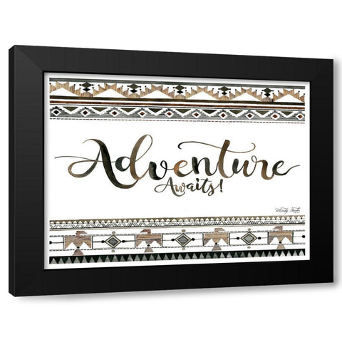 Adventure Awaits Black Modern Wood Framed Art Print by Jacobs, Cindy