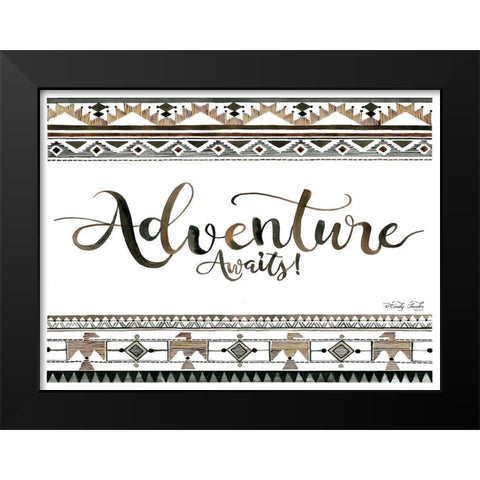 Adventure Awaits Black Modern Wood Framed Art Print by Jacobs, Cindy