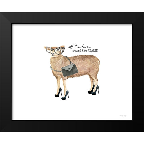 Off the Farm, Sound the Alarm! Black Modern Wood Framed Art Print by Jacobs, Cindy
