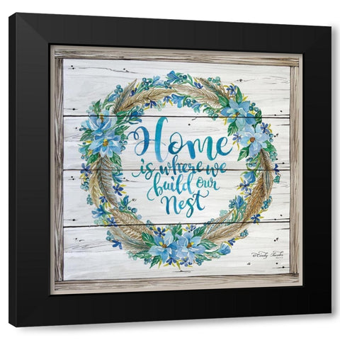 Home is Where We Build Our Nest Black Modern Wood Framed Art Print with Double Matting by Jacobs, Cindy