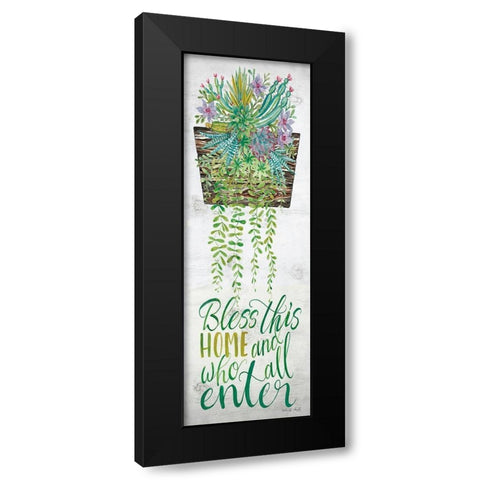 Bless This Home Black Modern Wood Framed Art Print with Double Matting by Jacobs, Cindy