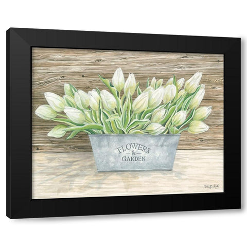 Flowers and Garden Tulips Black Modern Wood Framed Art Print by Jacobs, Cindy