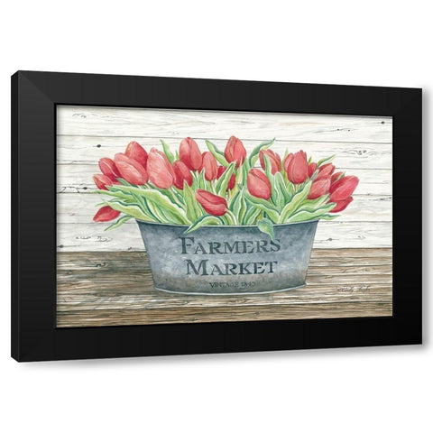 Farmers Market Tulips Black Modern Wood Framed Art Print by Jacobs, Cindy
