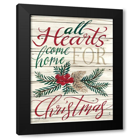 Home for Christmas Black Modern Wood Framed Art Print with Double Matting by Jacobs, Cindy