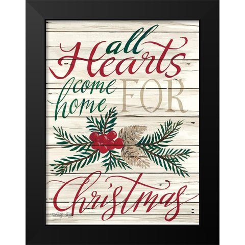 Home for Christmas Black Modern Wood Framed Art Print by Jacobs, Cindy