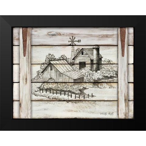 Down on the Farm Black Modern Wood Framed Art Print by Jacobs, Cindy