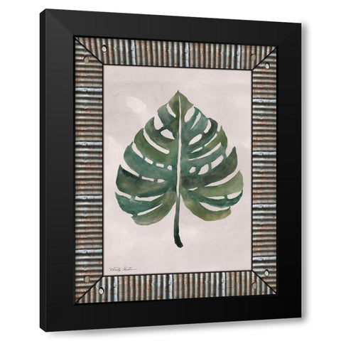 Monstera Leaf  Black Modern Wood Framed Art Print by Jacobs, Cindy
