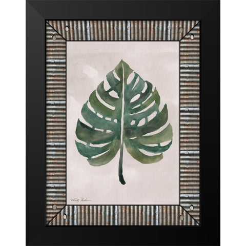 Monstera Leaf  Black Modern Wood Framed Art Print by Jacobs, Cindy