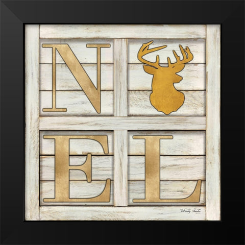 Noel Deer Black Modern Wood Framed Art Print by Jacobs, Cindy