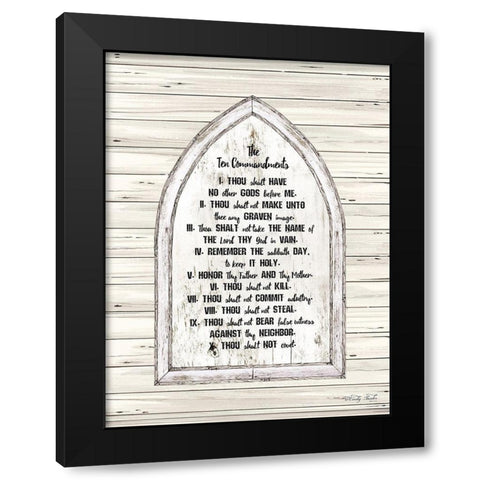 Ten Commandments Black Modern Wood Framed Art Print with Double Matting by Jacobs, Cindy