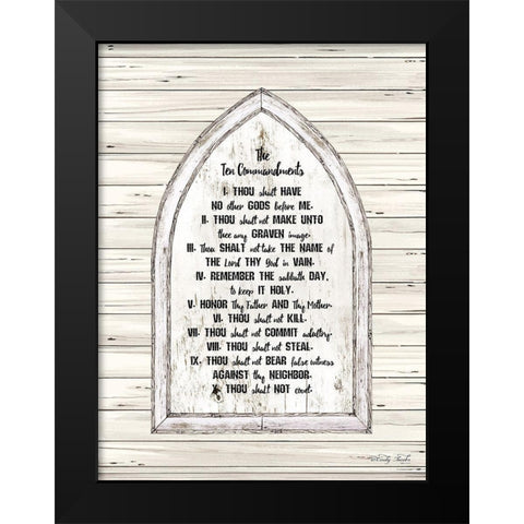 Ten Commandments Black Modern Wood Framed Art Print by Jacobs, Cindy
