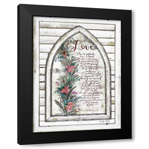 Live is Patient Arch with Flowers Black Modern Wood Framed Art Print with Double Matting by Jacobs, Cindy