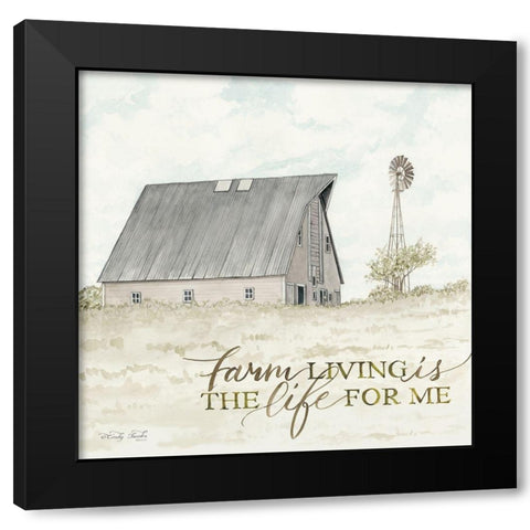 Farm Living Black Modern Wood Framed Art Print with Double Matting by Jacobs, Cindy