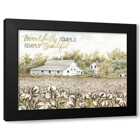 Beautifully Simple Cotton Farm Black Modern Wood Framed Art Print by Jacobs, Cindy