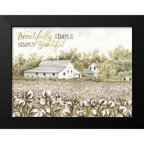 Beautifully Simple Cotton Farm Black Modern Wood Framed Art Print by Jacobs, Cindy