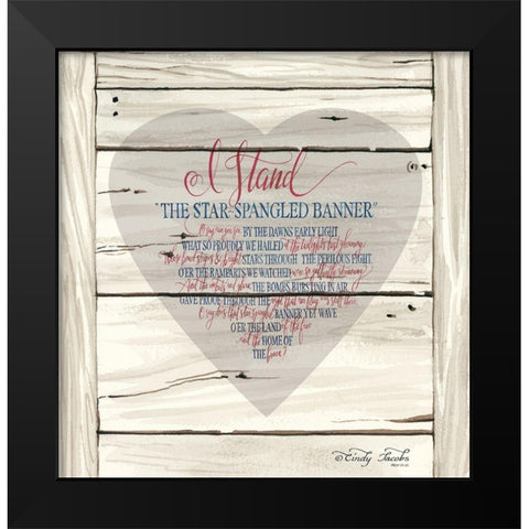 I Stand Heart Black Modern Wood Framed Art Print by Jacobs, Cindy