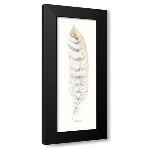 Tonal Feather II Black Modern Wood Framed Art Print with Double Matting by Jacobs, Cindy