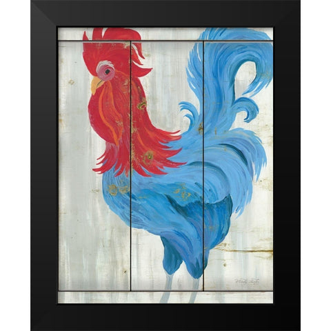 Patriotic Rooster Black Modern Wood Framed Art Print by Jacobs, Cindy