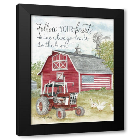 Follow Your Heart Black Modern Wood Framed Art Print with Double Matting by Jacobs, Cindy