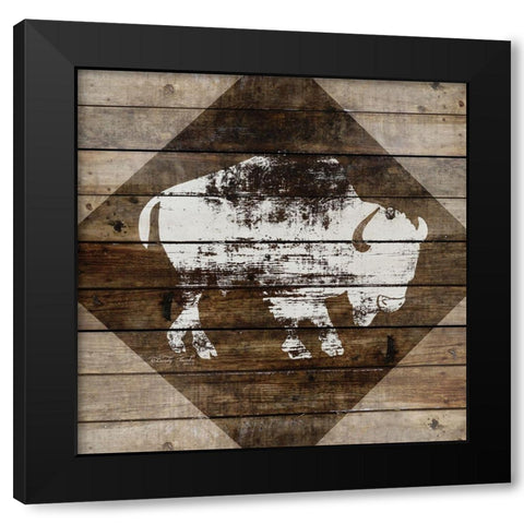 Buffalo Black Modern Wood Framed Art Print with Double Matting by Jacobs, Cindy