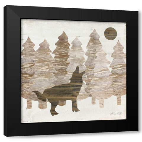 Howl at the Moon I Black Modern Wood Framed Art Print with Double Matting by Jacobs, Cindy