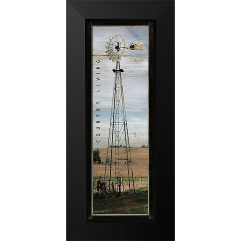 Country Living Windmill Black Modern Wood Framed Art Print by Jacobs, Cindy