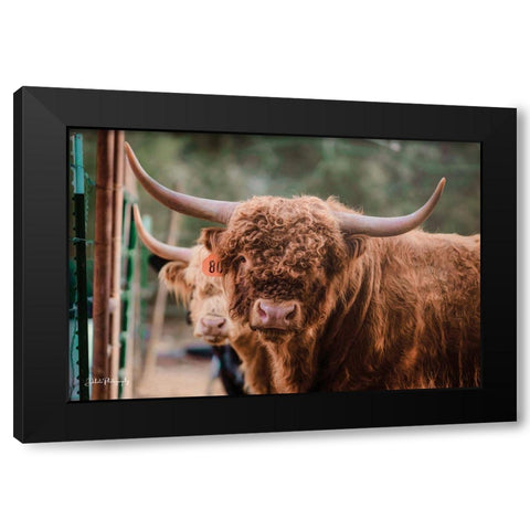 The Bull Black Modern Wood Framed Art Print by Diener, Dakota